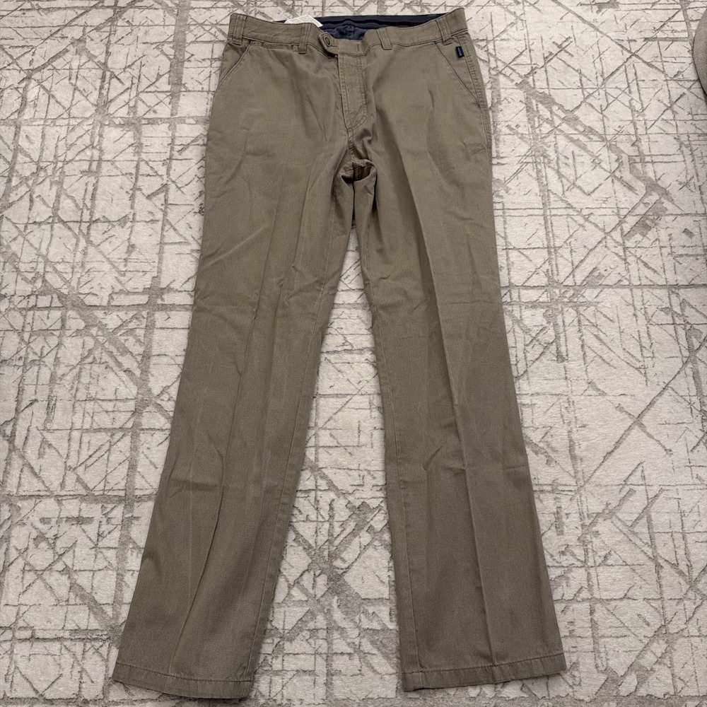 Bruhl Mens Pants 34x30 Brown Textured Cotton Stretch Chino Cotton‎ Classic